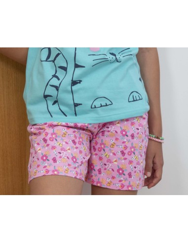 Pijama corto juvenil algodón Gatita de Muslher