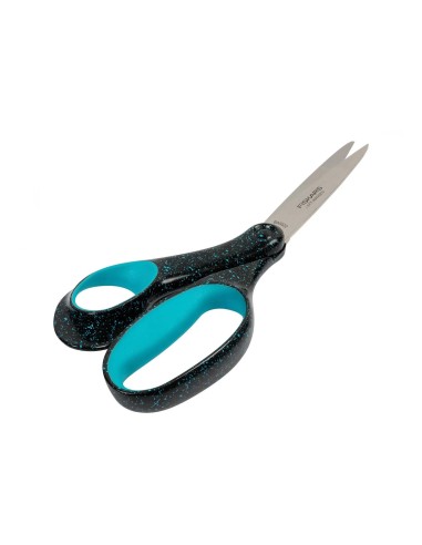 Tijera SoftGrip para zurdos moteado turquesa (20cm) de Fiskars