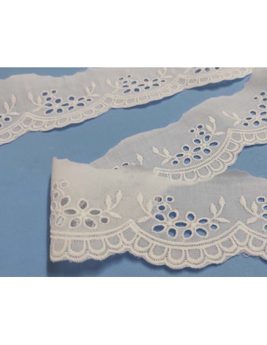 Puntilla batista bordada crudo (5cm) Ramos