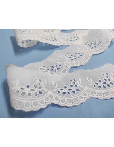 Puntilla batista bordada blanca (5cm) Ramos