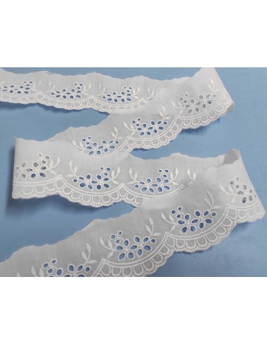 Puntilla batista bordada blanca (5cm) Ramos