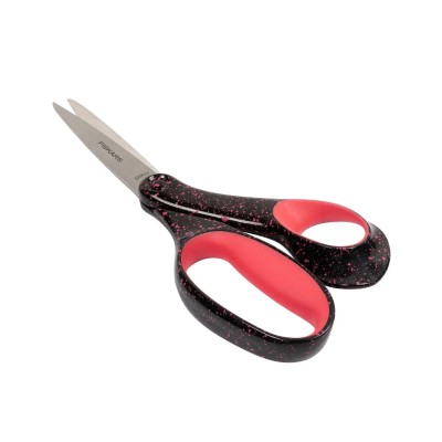 Tijera SoftGrip moteado rosa (20cm) de Fiskars
