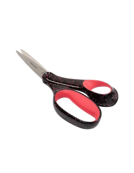 Tijera SoftGrip moteado rosa (20cm) de Fiskars