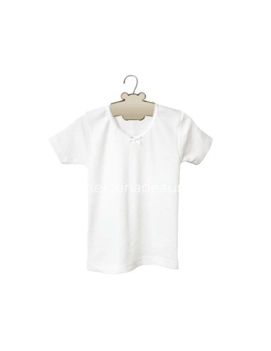 Camiseta interior niña algodón sin costuras manga corta K6504 de Calamaro