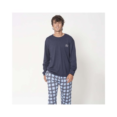 Pijama largo hombre entretiempo Cuadros de Don Algodón