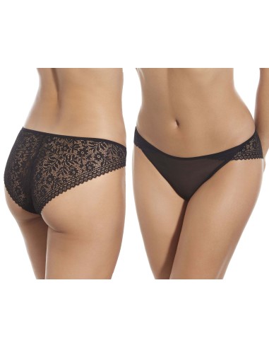 Braga bikini encaje y tul 3120 de Selene - NEGRO