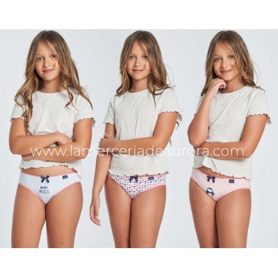 Braguitas algodón niña More hugs (pack 3 uds) de Kehat