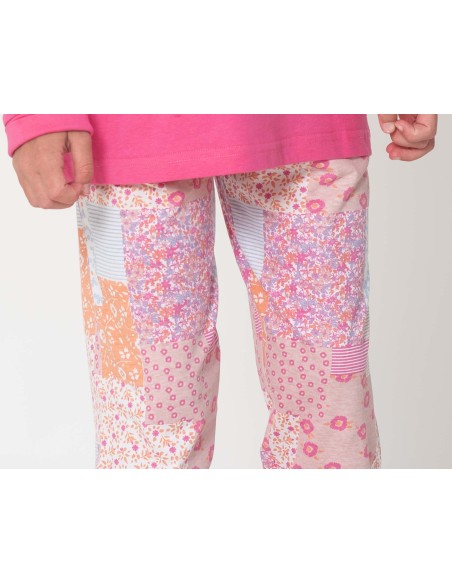 Pijama largo juvenil entretiempo Patchwork de Don Algodón