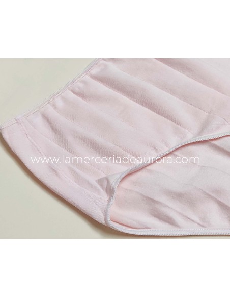 Braga señora listas invisible algodón elástico 201 de Naiara - ROSÉ