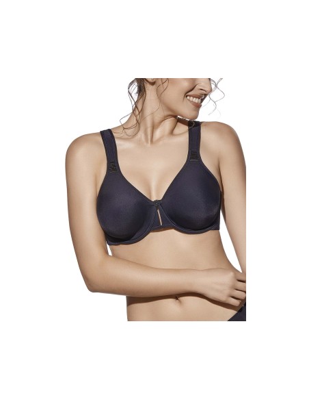 Sujetador Lorea copa C con aros sin relleno de Selene - NEGRO