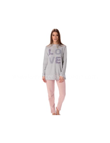 Pijama largo coralina para mujer Alexis de Pompea