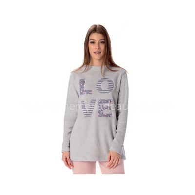 Pijama largo coralina para mujer Alexis de Pompea 2