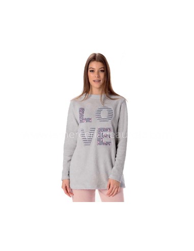 Pijama largo coralina para mujer Alexis de Pompea