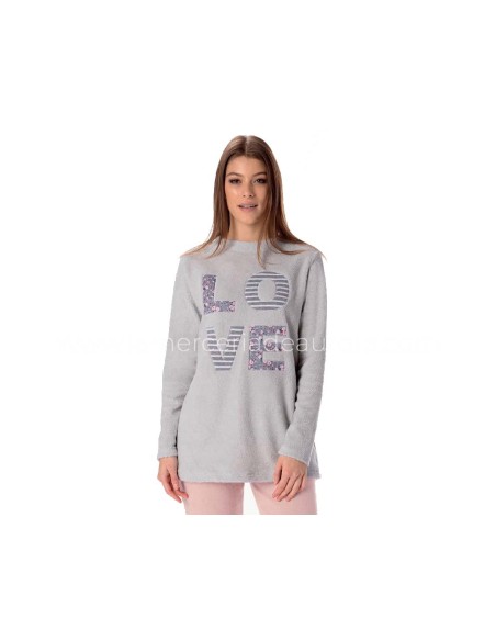 Pijama largo coralina para mujer Alexis de Pompea