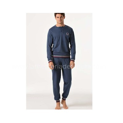 Pijama largo algodón para hombre Nevado de Pompea