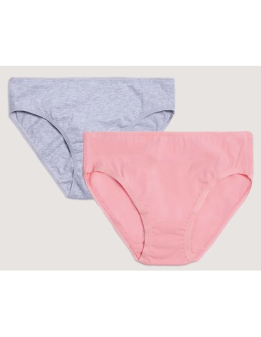 Braga bikini juvenil algodón Rosa salmón y gris (pack 2 ud) 18803 de Ysabel Mora