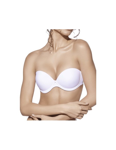 Sujetador Carlota copa B con aros y relleno push-up +2 de Selene - BLANCO