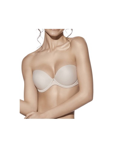 Sujetador Carlota copa B con aros y relleno push-up +2 de Selene -TIERRA