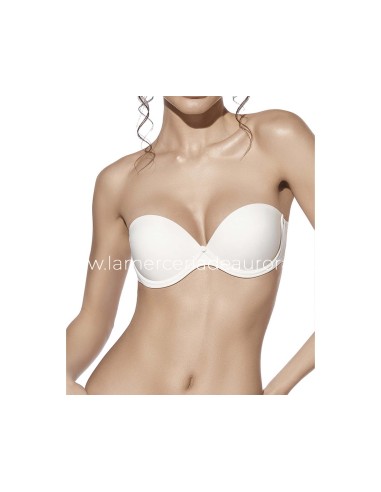 Sujetador Carlota copa B con aros y relleno push-up +2 de Selene - MARFIL