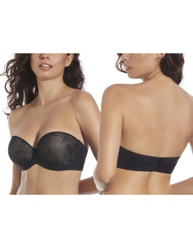 Sujetador Vilma copa C con aros y relleno de Selene - NEGRO