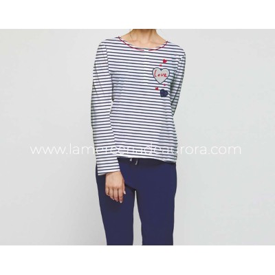 Pijama largo mujer entretiempo Love de Diassi 2