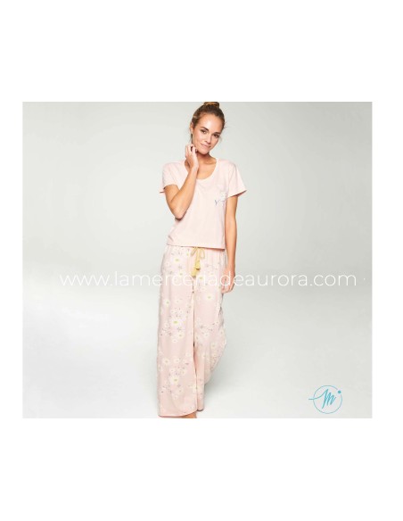 Pijama largo mujer entretiempo "Love myself for ever" de Muydemi
