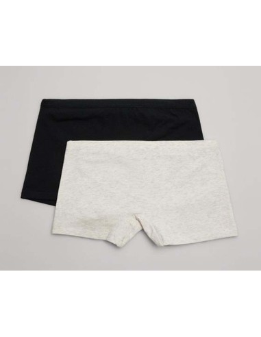 Bóxer culotte juvenil de algodón Negro y gris (2 uds) 18844 de Ysabel Mora