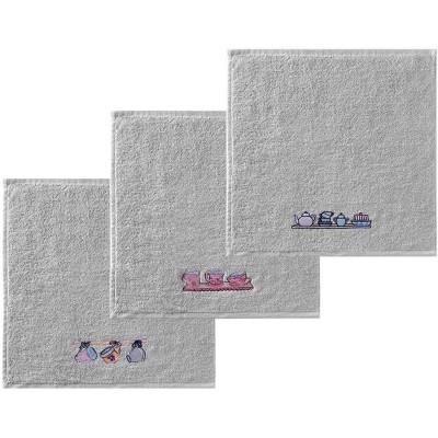 Juego 3 paños de cocina rizo algodón Tazas de Ajuar