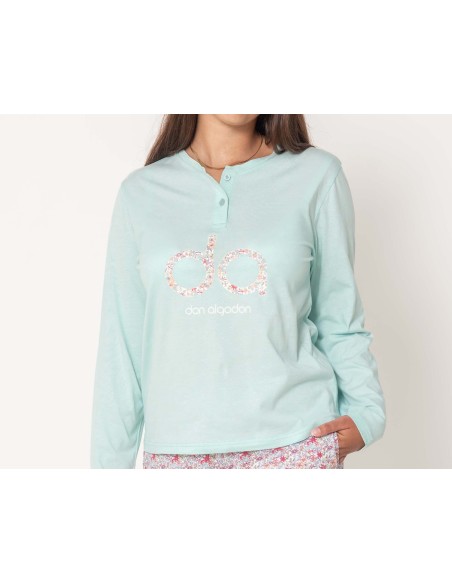 Pijama largo mujer entretiempo Liberty de Don Algodón