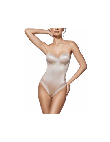 Body sin tirantes Miranda copa C con aros y relleno de Selene - TIERRA
