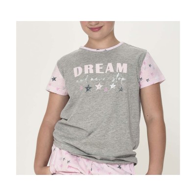 Pijama corto juvenil algodón Dream and never stop de Kinanit 2
