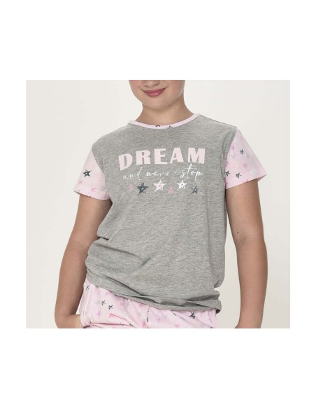 Pijama corto juvenil algodón Dream and never stop de Kinanit