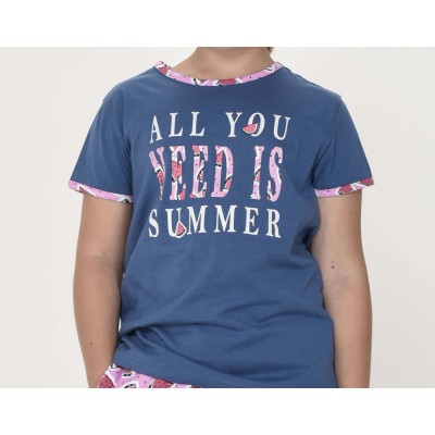 Pijama corto juvenil algodón All you need is summer de Kinanit 2
