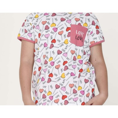 Pijama corto juvenil algodón Piruletas de Kinanit 2