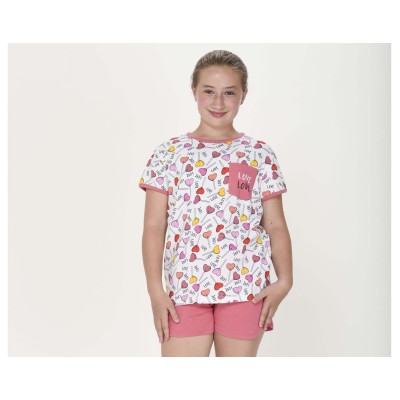 Pijama corto juvenil algodón Piruletas de Kinanit