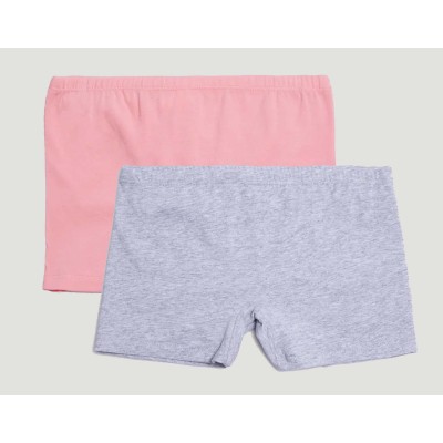 Bóxer culotte juvenil de algodón Rosa salmón y gris (2 uds) 18844 de Ysabel Mora