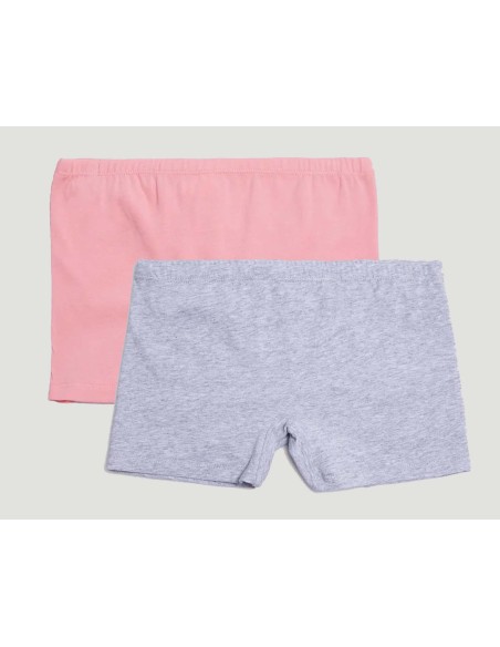 Bóxer culotte juvenil de algodón Rosa salmón y gris (2 uds) 18844 de Ysabel Mora