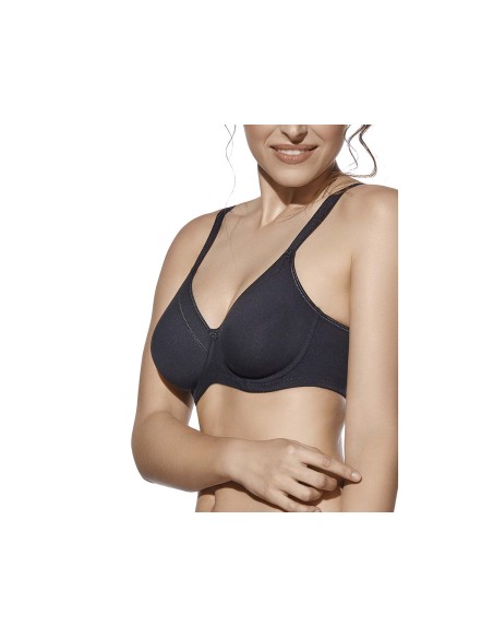 Sujetador Patricia copa C con aros sin relleno de Selene - NEGRO