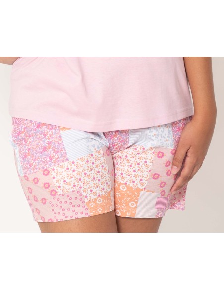 Pijama corto mujer Patchwork de Don Algodón