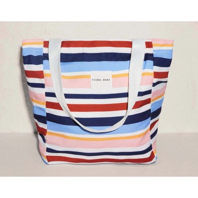 Bolso playa + neceser extraíble Rayas de Ysabel Mora