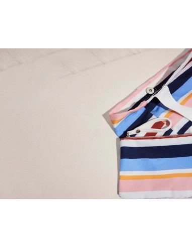 Bolso playa + neceser extraíble estampado Rayas...