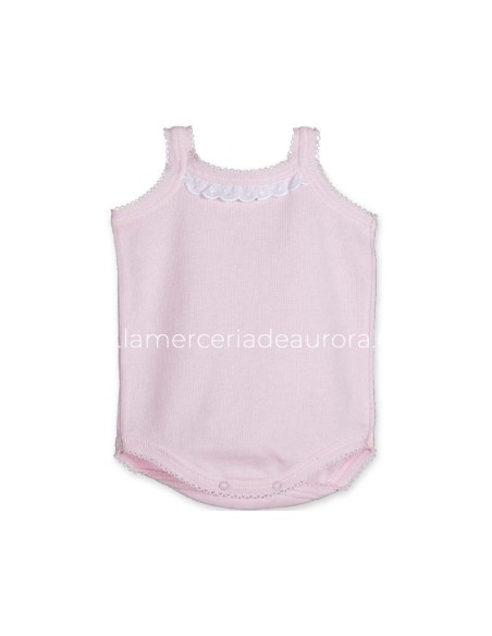 Body bebé niña tirantes puntilla 1678 de Calamaro