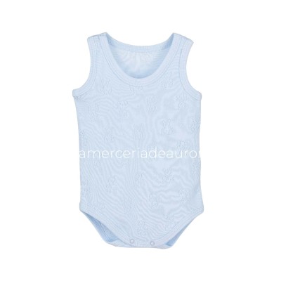 Body bebé tirantes calado ositos 1777 de Calamaro - CELESTE
