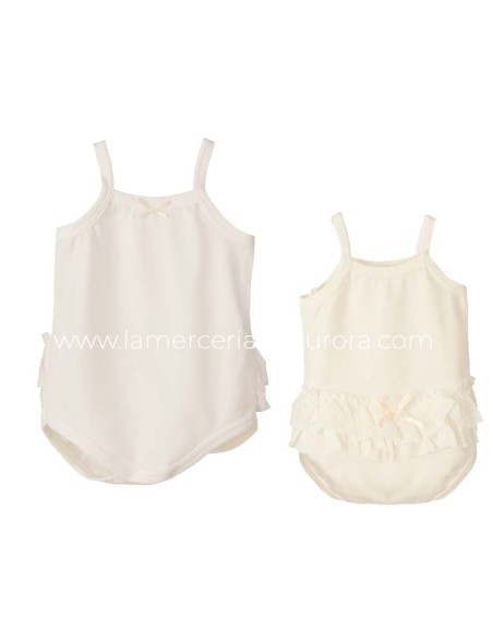 Body bebé niña tirantes y volantes Tile de Calamaro - varios colores