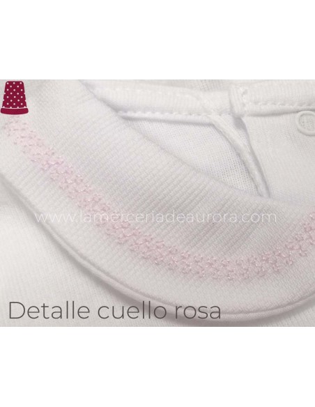 Body bebé cuello piqué festón m/corta de Calamaro - varios colores