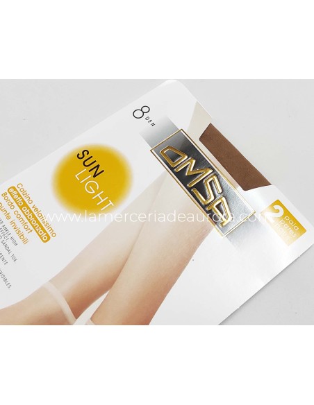 Minimedia corta Sun Light 8 DEN (2 pares) de Omsa - BEIGE NATUREL