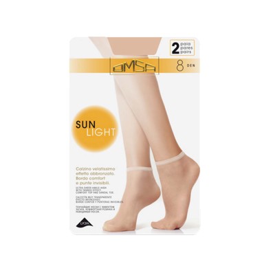 Minimedia corta Sun Light 8 DEN (2 pares) de Omsa