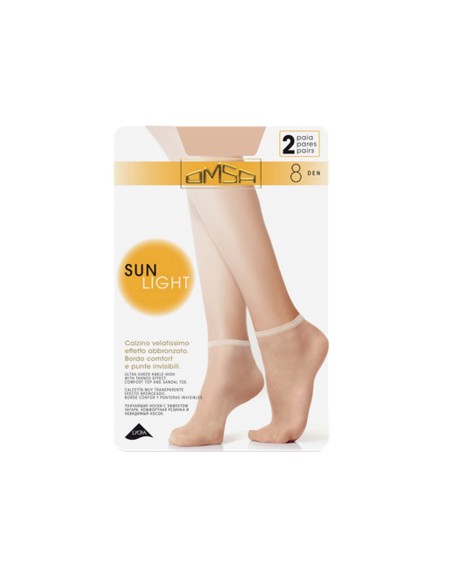 Minimedia corta Sun Light 8 DEN (2 pares) de Omsa