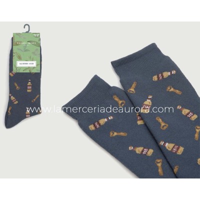 Calcetín hombre termal rizo antideslizante CERVEZAS de YSABEL MORA