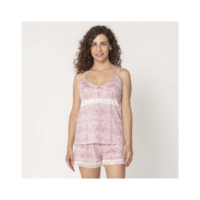 Pijama corto mujer lencero Snake print de Don Algodón